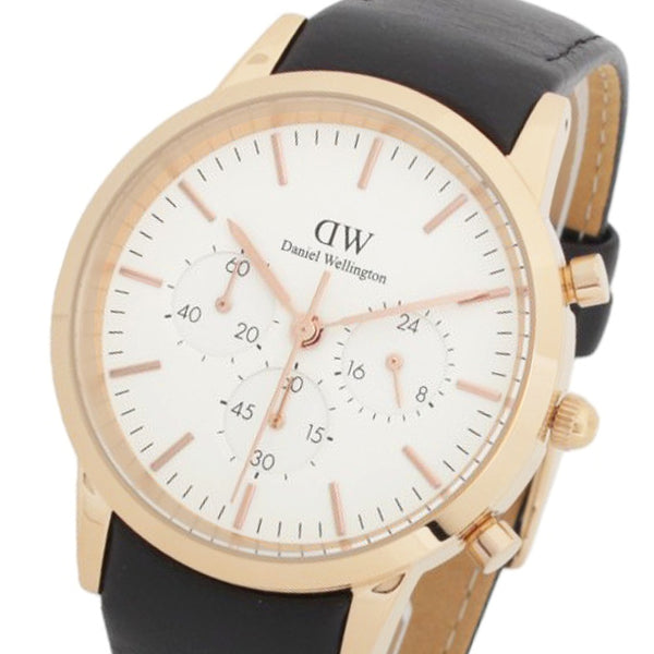 ダニエルウェリントン DANIEL WELLINGTON Iconic Chronograph Sheffield RG DW00100646 腕時計 レディース ホワイト クロノグラフ クオーツ アナログ